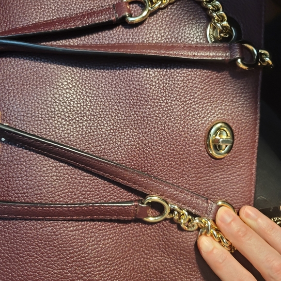 Coach Burgundy Oxblood Leather Tote Bag - Picture 15 of 16